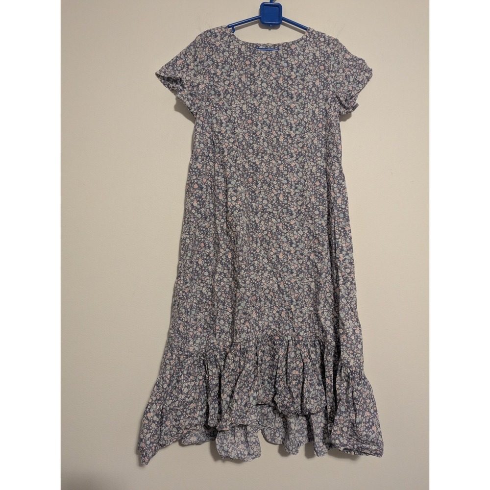 WHEAT Danish Design Girls Dress Size 10 / 140 Short Sleeve 100% Cotton Ruffles
